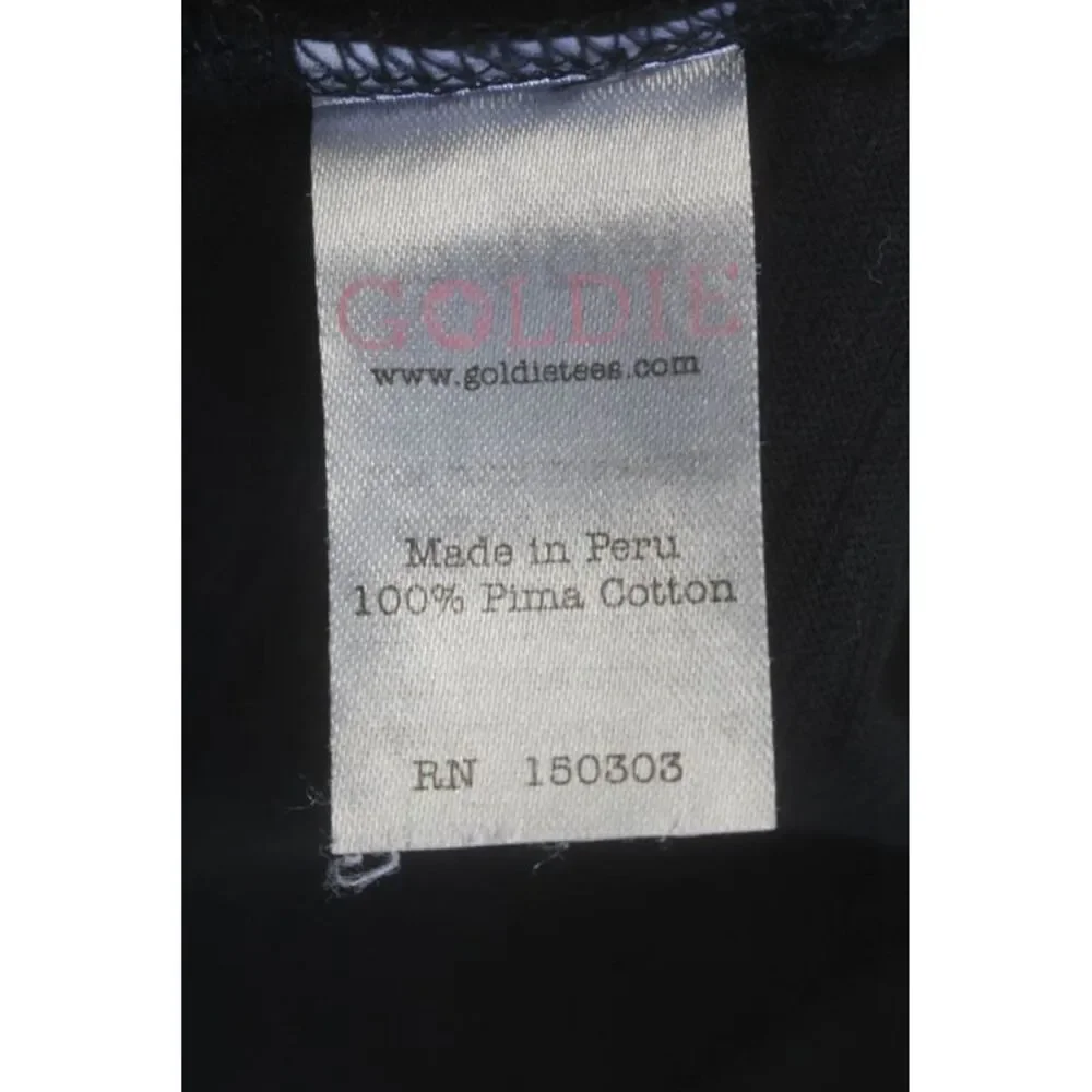 Goldie Womens Short Sleeve Solid Round Neck T Shirt Black Size XS - Picture 5 of 6